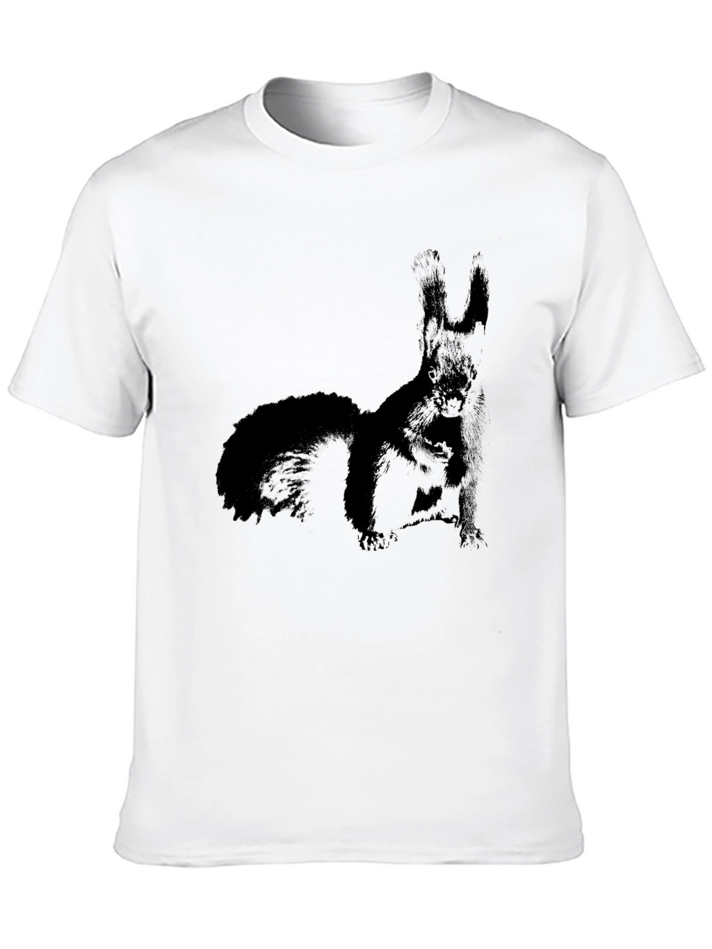 Squirrel Graphic Print Black T-Shirt