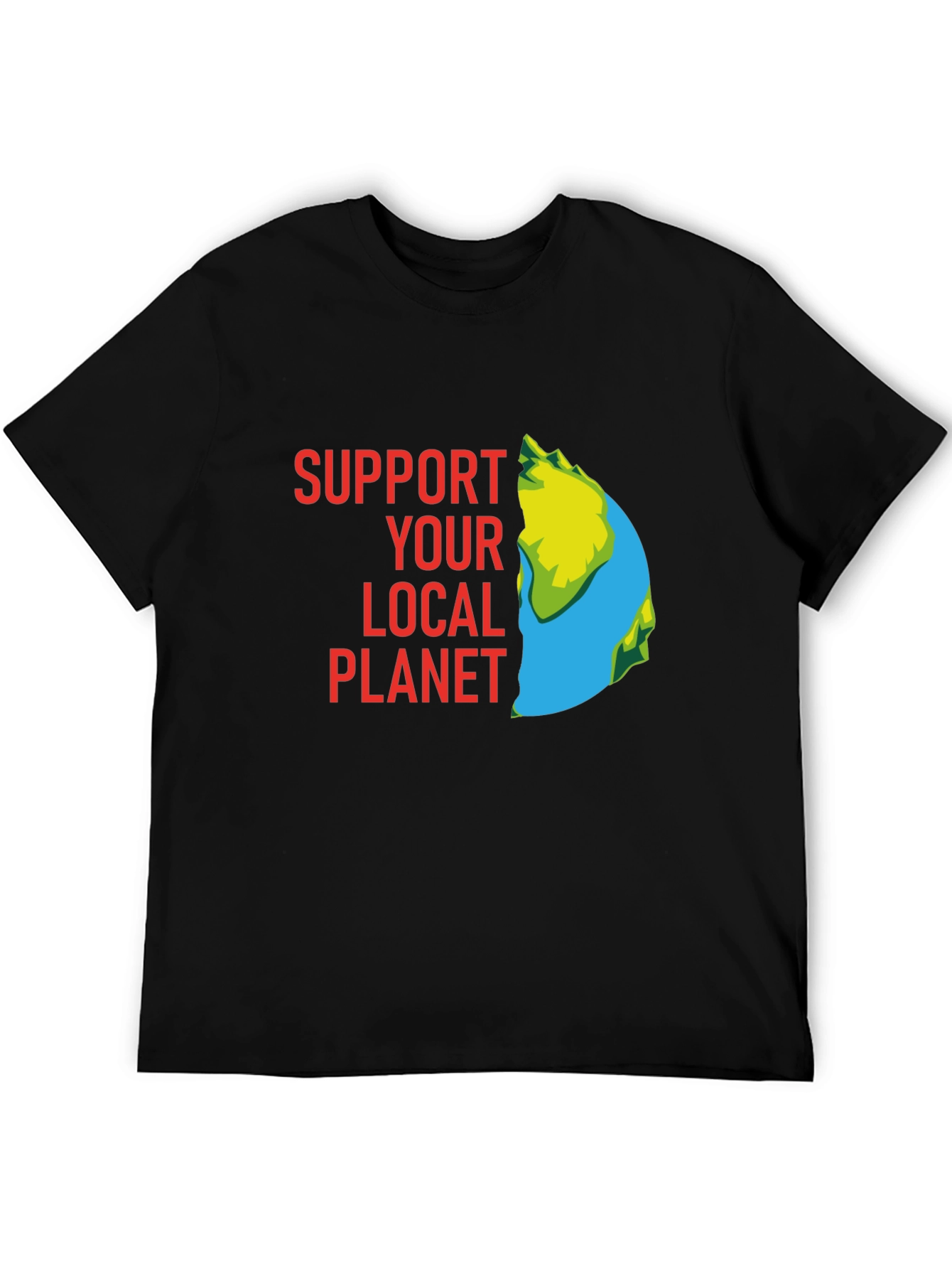 Support Your Local Planet Graphic Tee - Black
