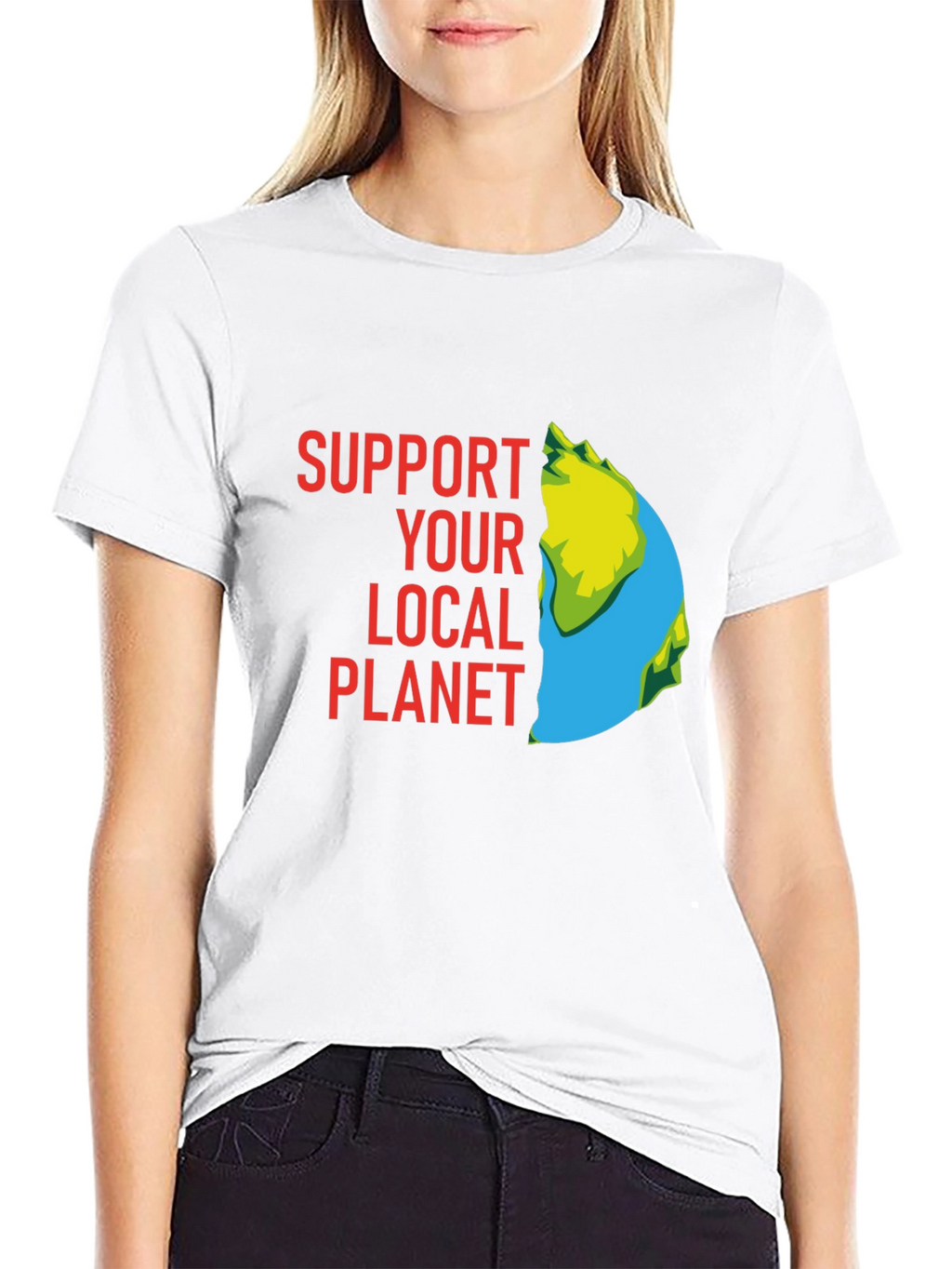 Support Your Local Planet Graphic Tee - Black
