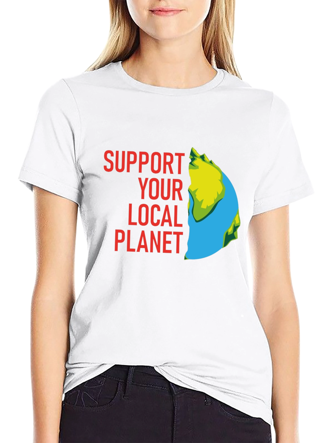 Support Your Local Planet Graphic Tee - Black
