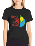 Support Your Local Planet Graphic Tee - Black