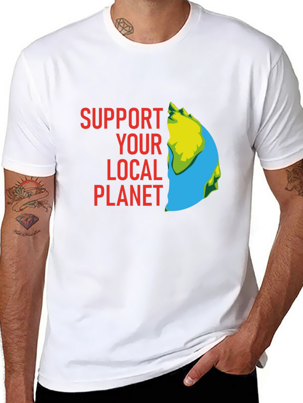 Support Your Local Planet Graphic Tee - Black