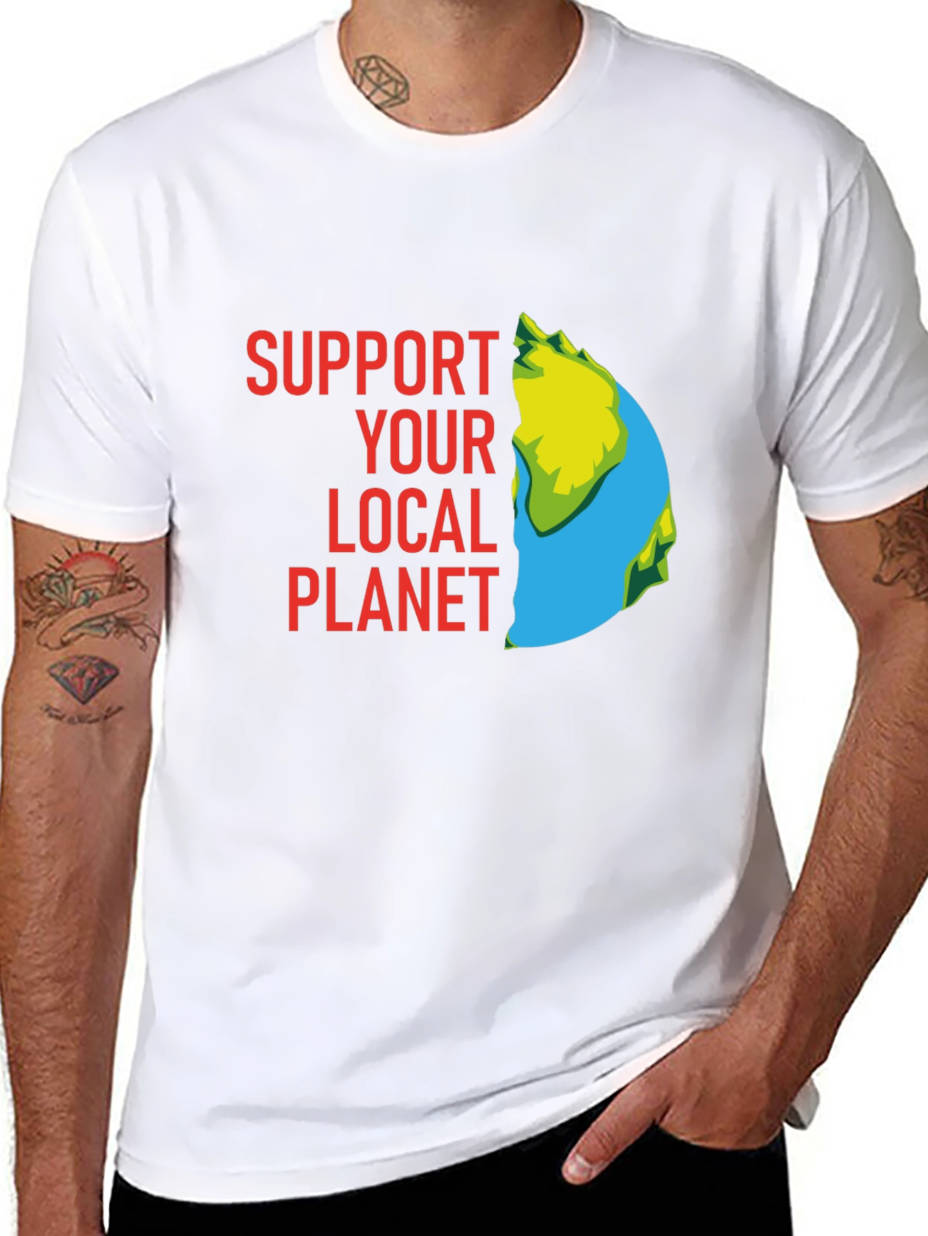 Support Your Local Planet Graphic Tee - Black