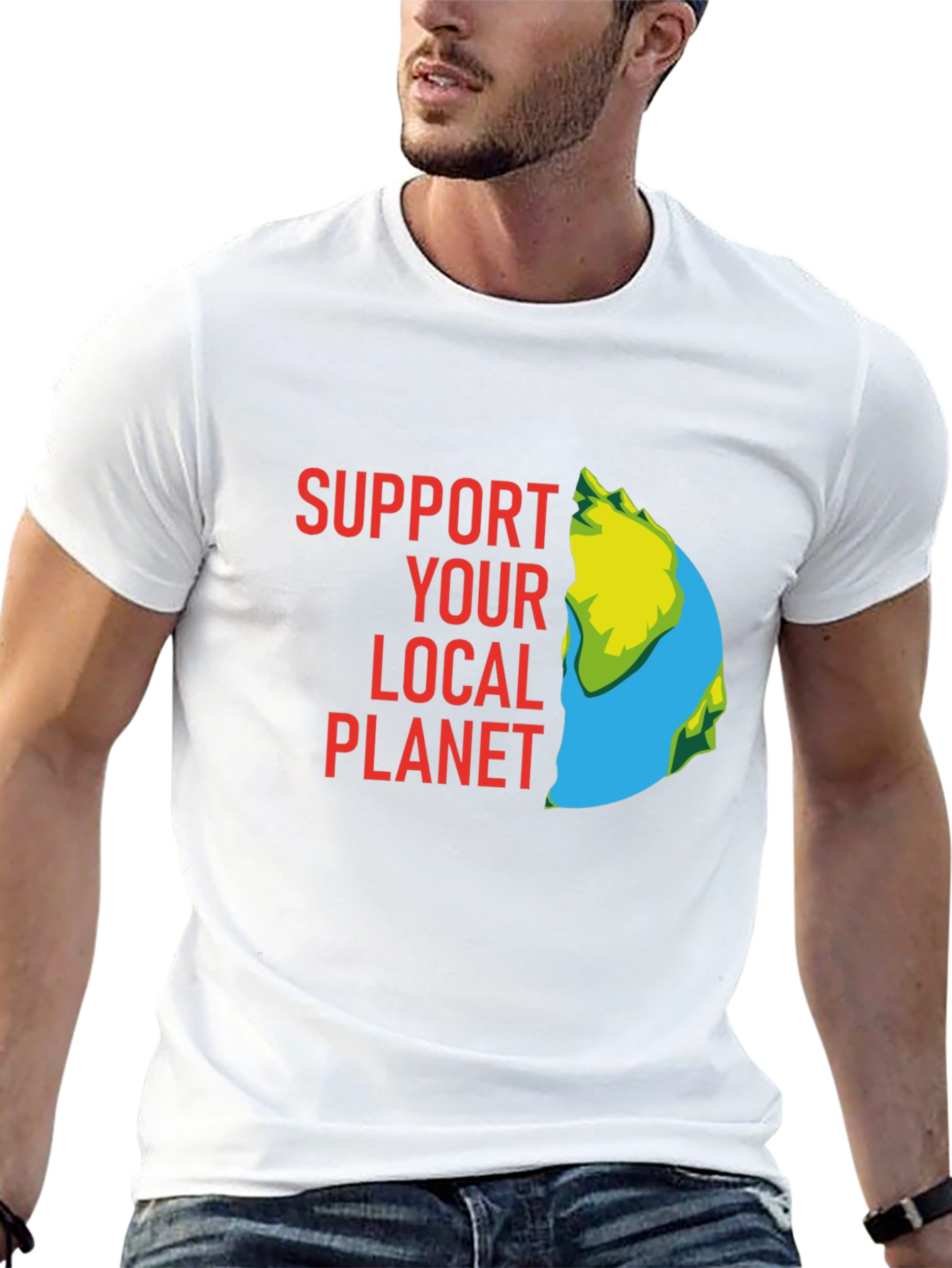 Support Your Local Planet Graphic Tee - Black