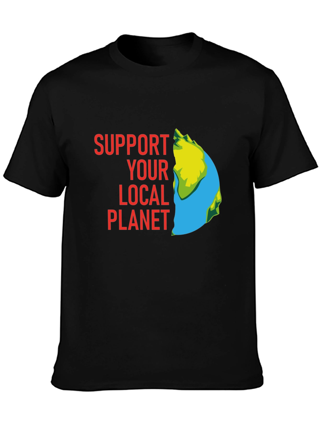 Support Your Local Planet Graphic Tee - Black