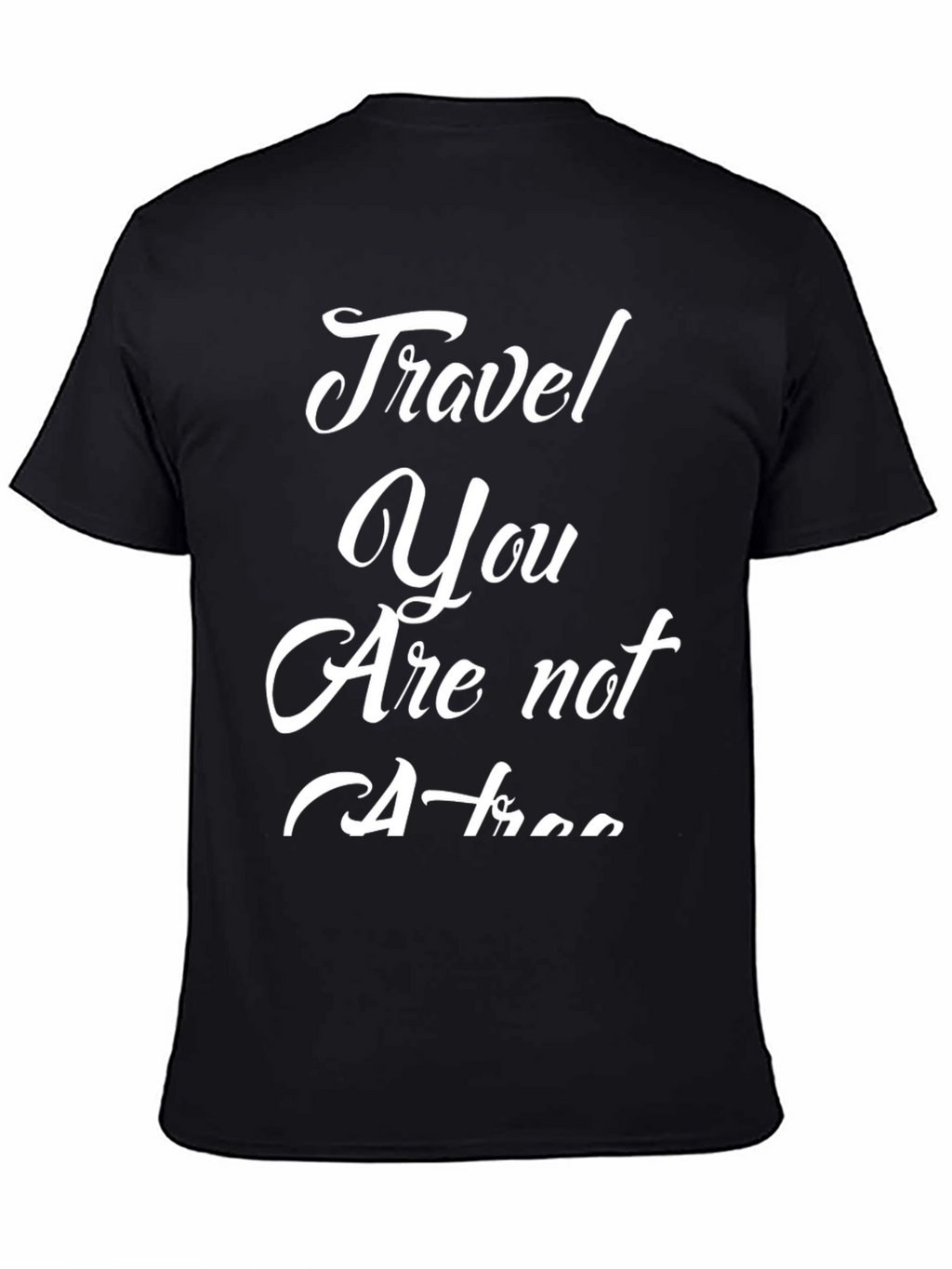 Travel Slogan Graphic Tee - Black Cotton Blend Shirt