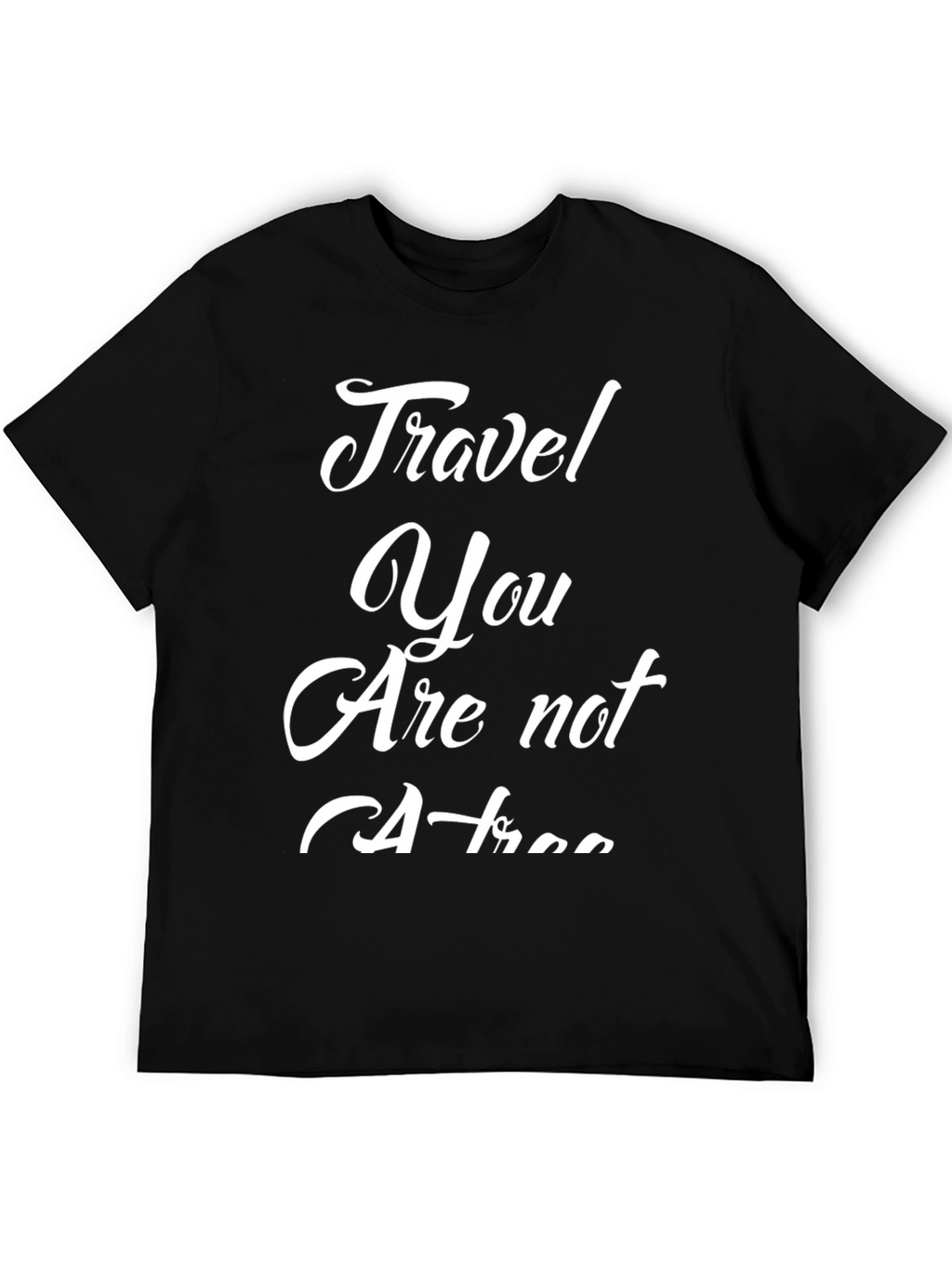 Travel Slogan Graphic Tee - Black Cotton Blend Shirt