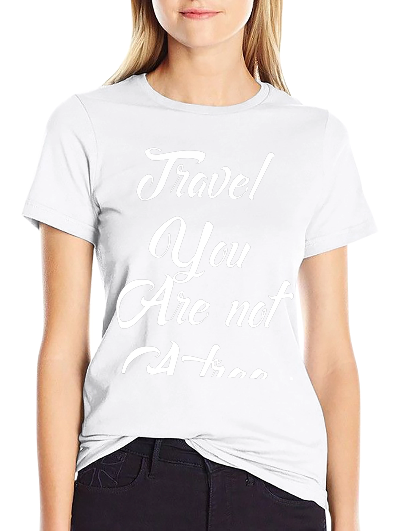 Travel Slogan Graphic Tee - Black Cotton Blend Shirt