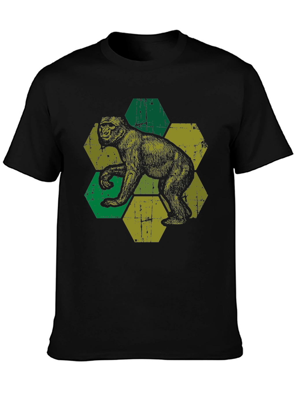 Retro Monkey Hexagon Graphic Tee