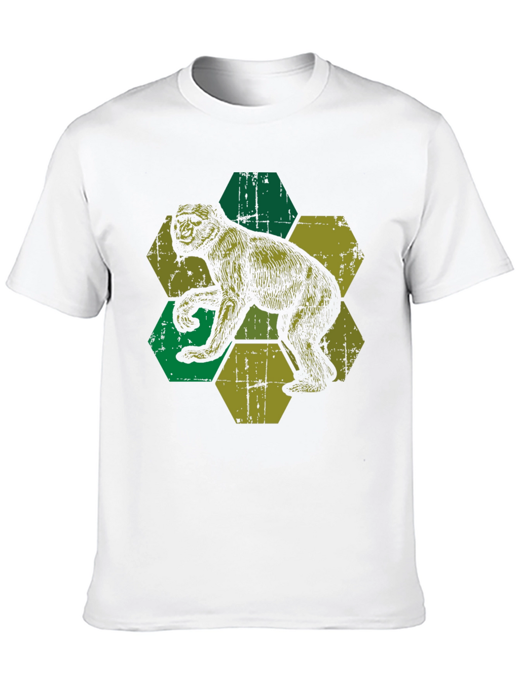 Retro Monkey Hexagon Graphic Tee