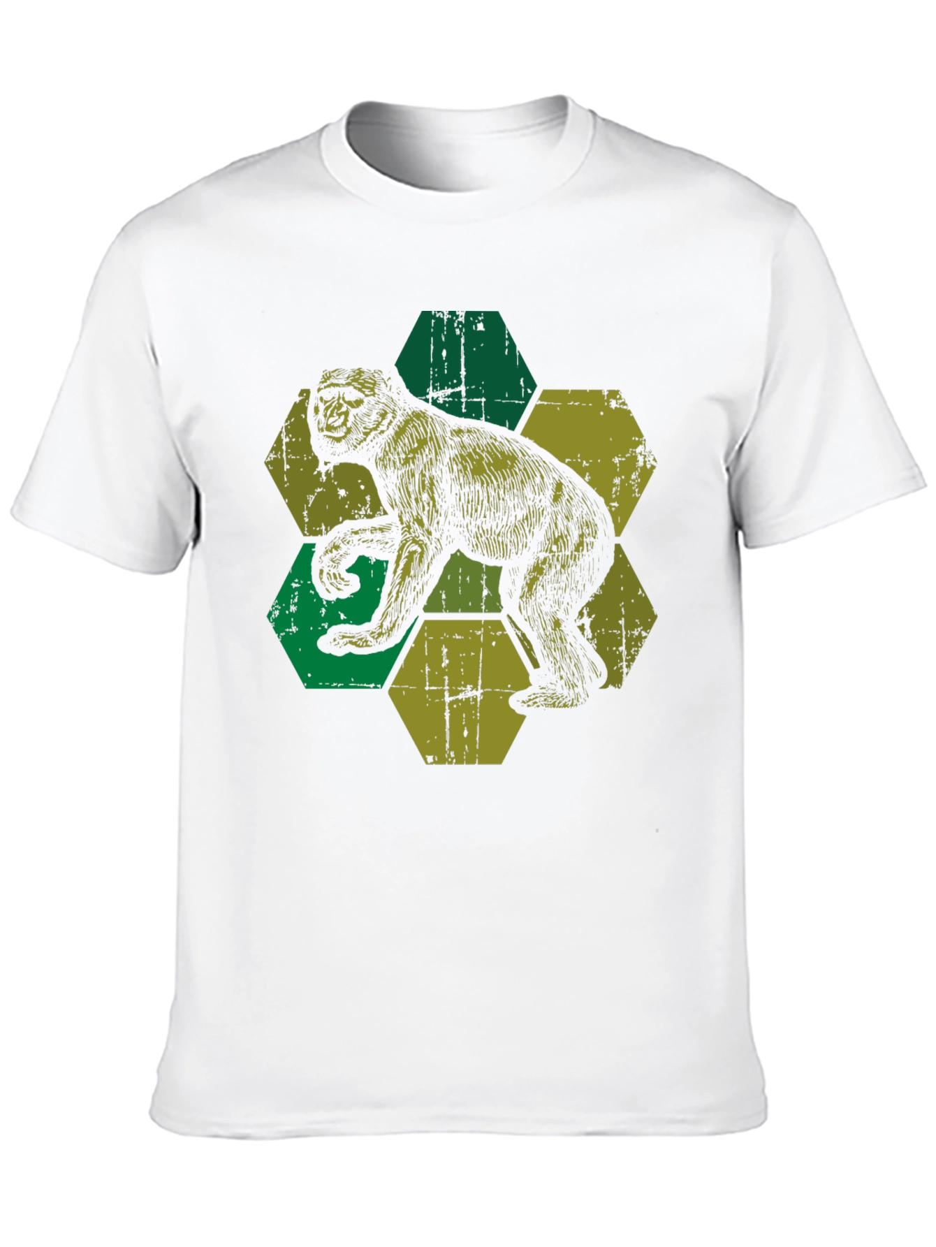 Retro Monkey Hexagon Graphic Tee