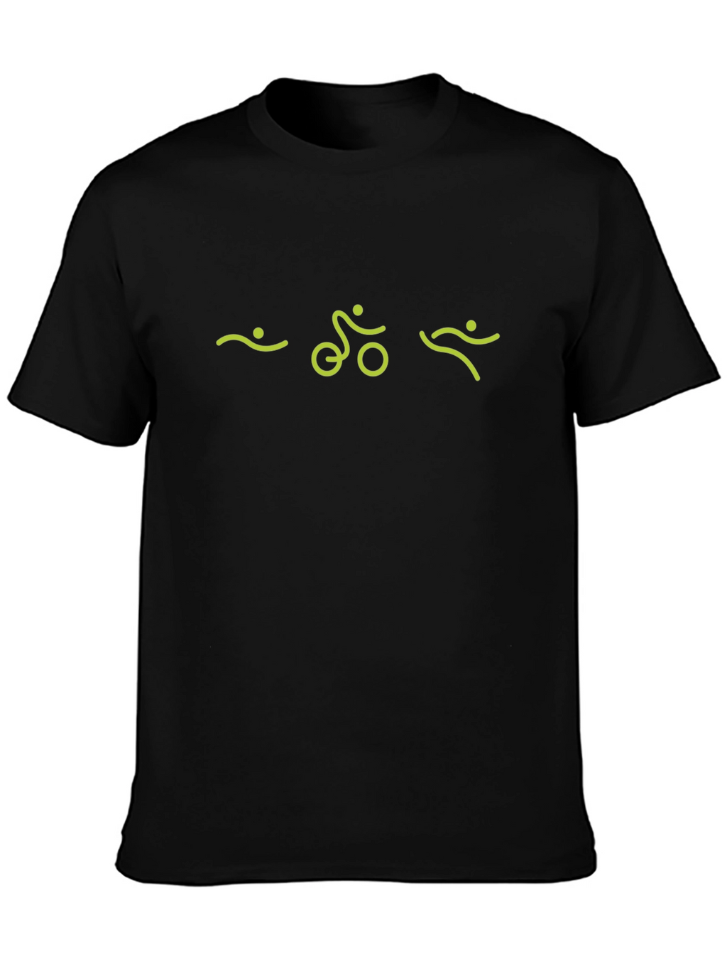 Triathlon Symbol Black T-Shirt for Athletes