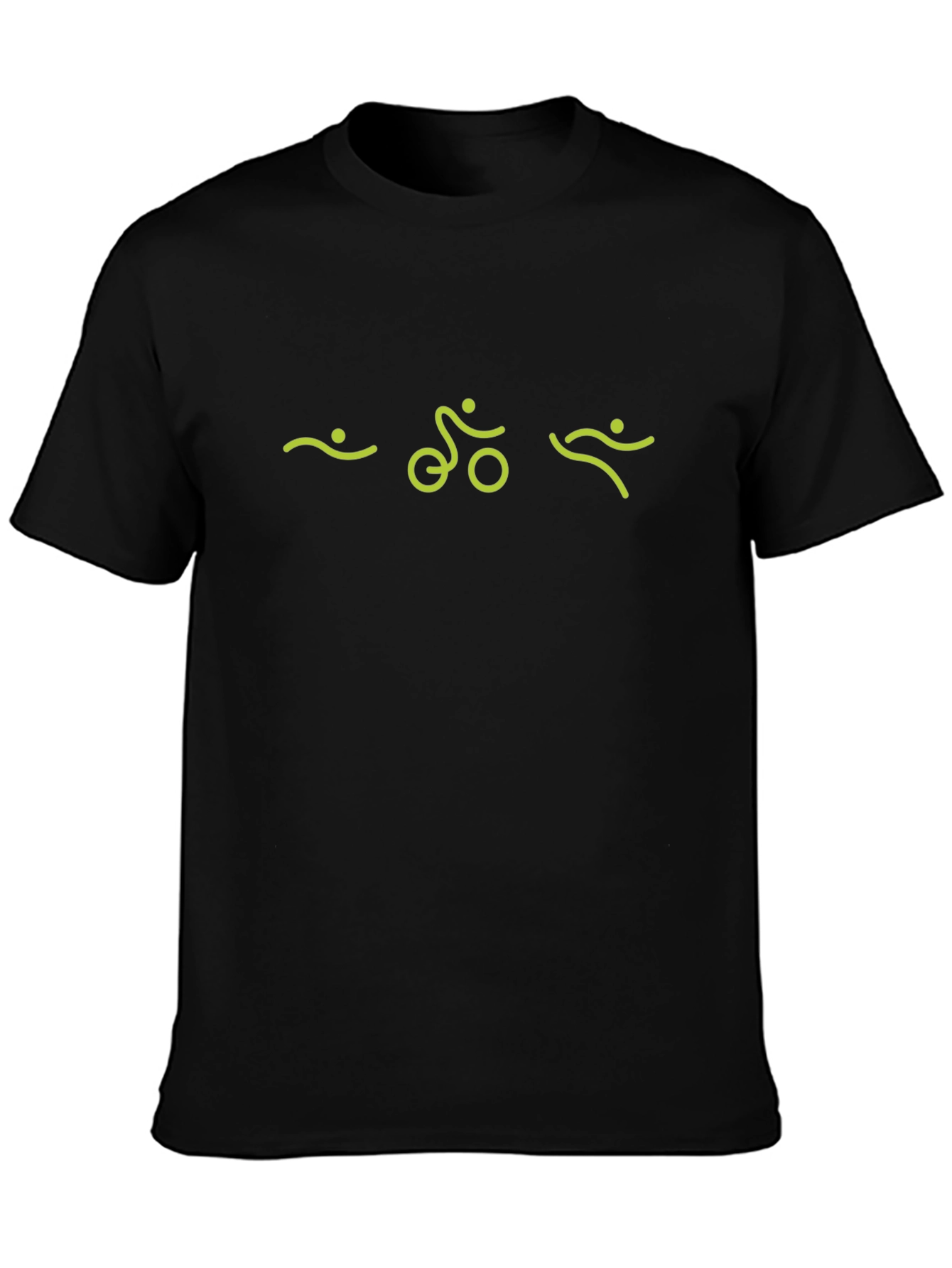 Triathlon Symbol Black T-Shirt for Athletes