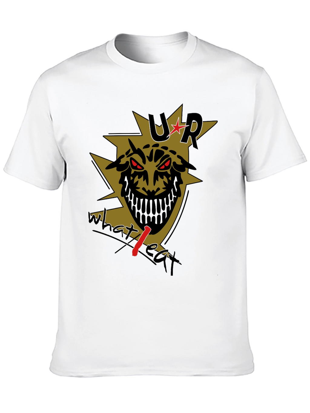 Mens Black T-Shirt with Edgy Graphic Print