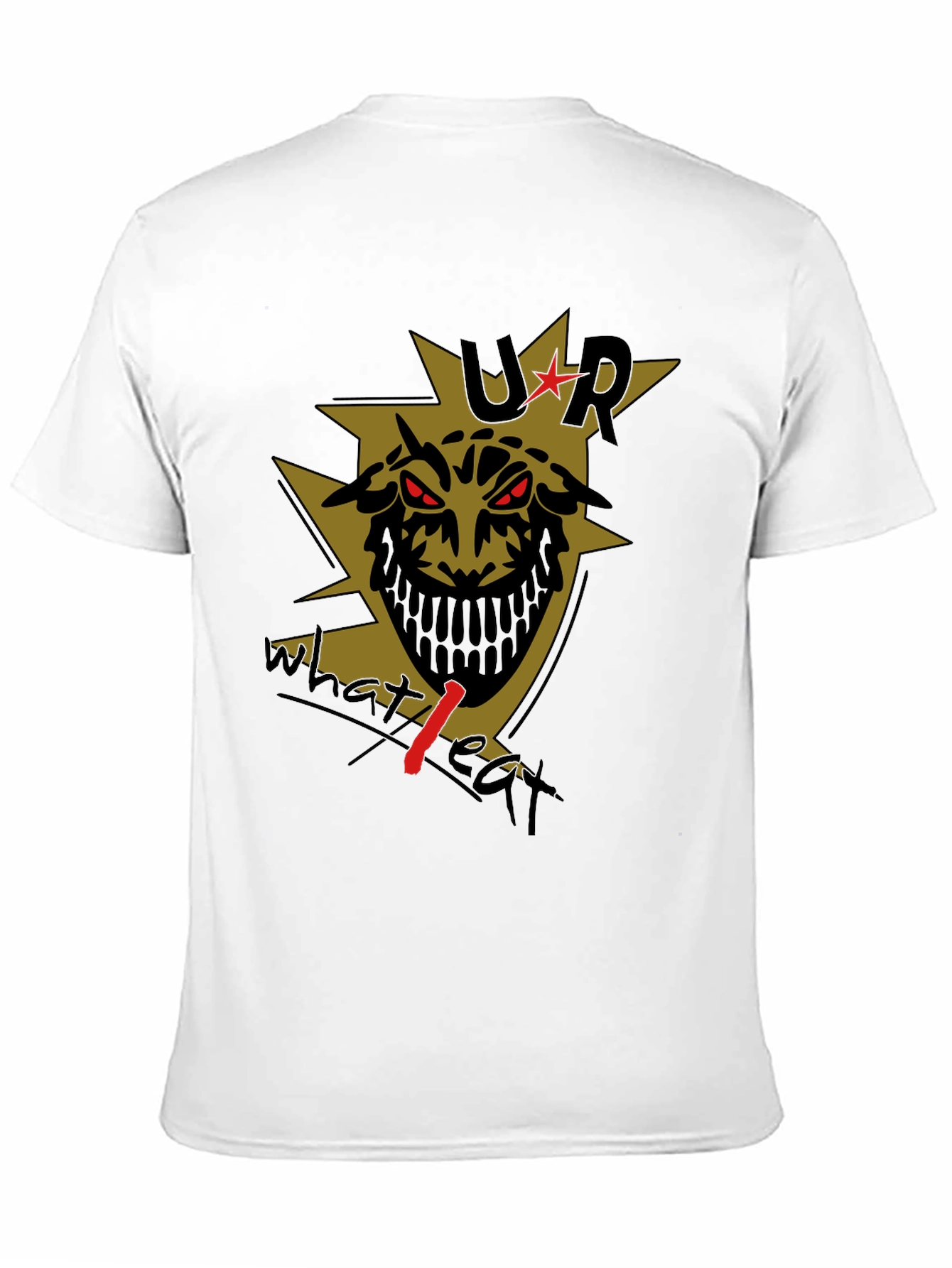 Mens Black T-Shirt with Edgy Graphic Print
