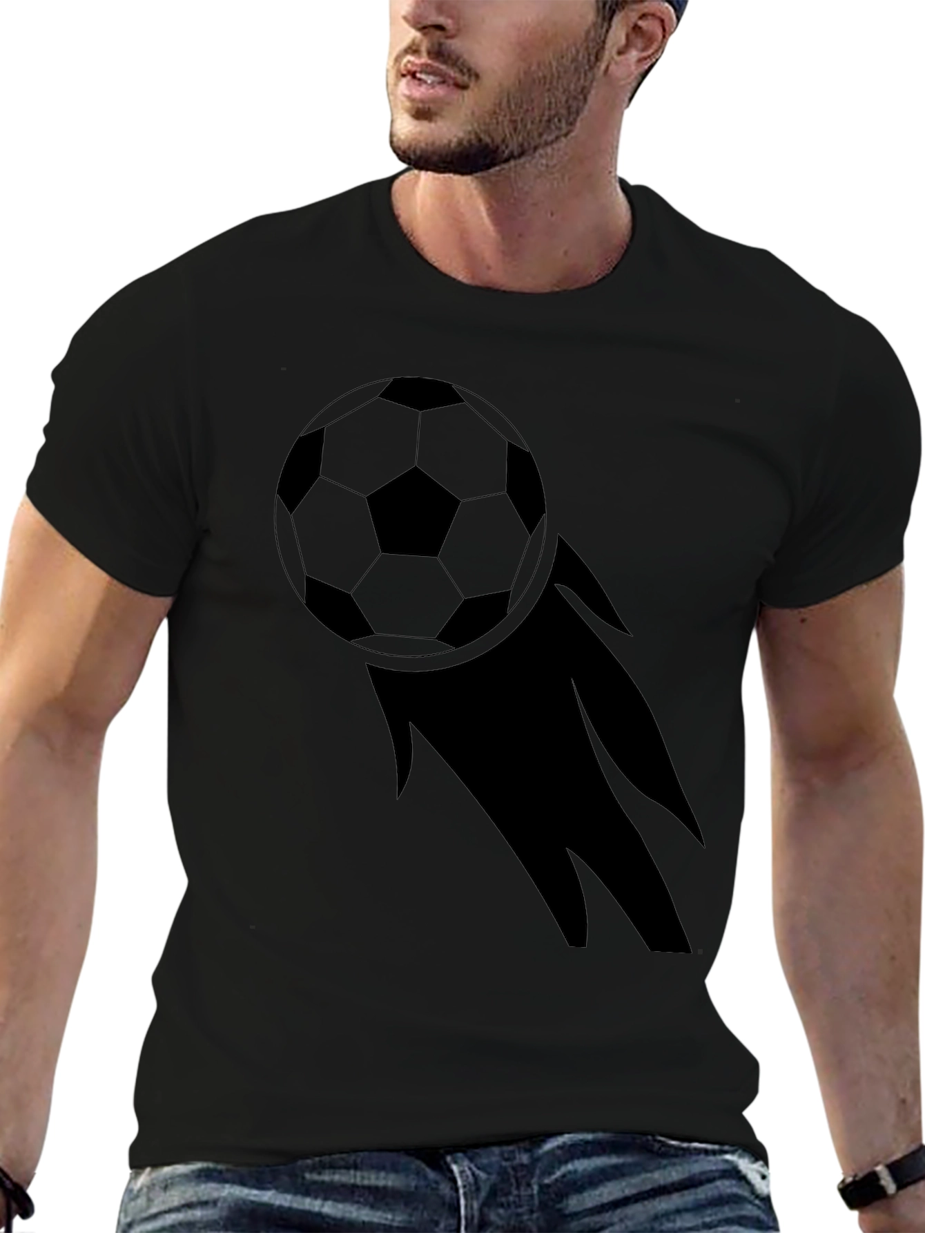Soccer Ball Graphic Black Tee