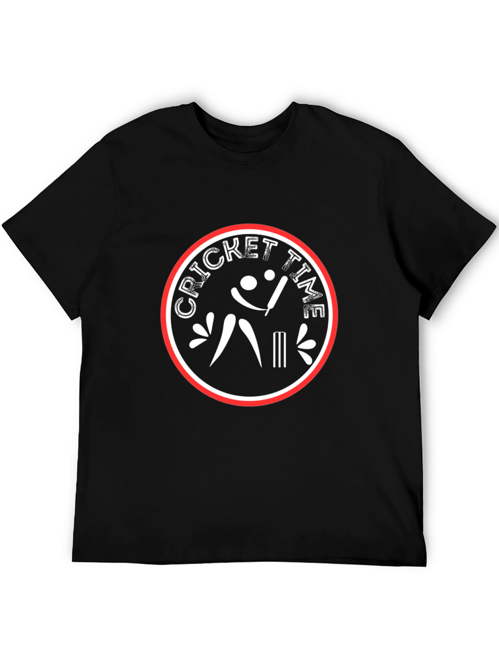 Cricket Time T-Shirt - Black Cotton Tee