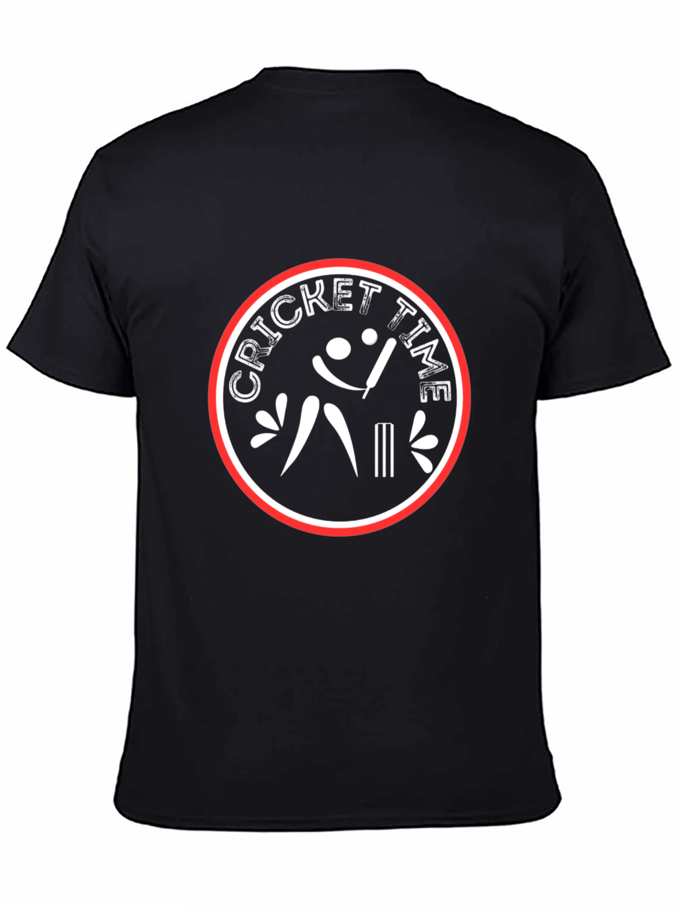 Cricket Time T-Shirt - Black Cotton Tee