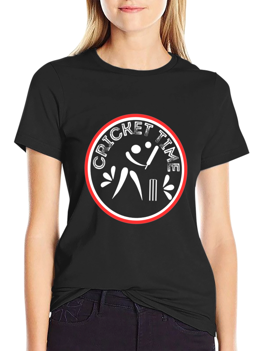 Cricket Time T-Shirt - Black Cotton Tee