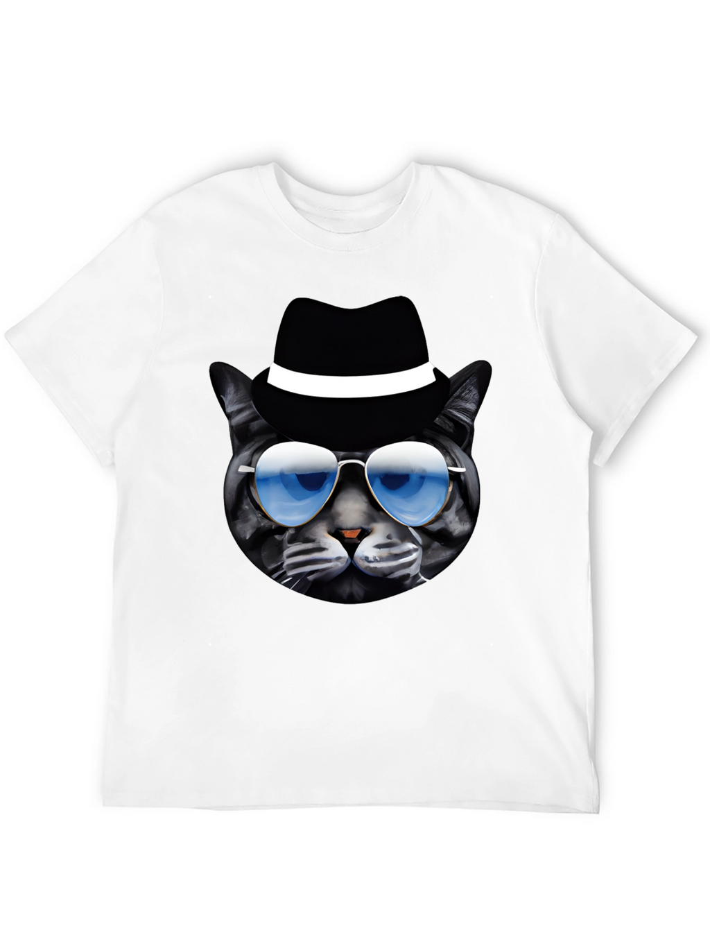 Cool Cat T-Shirt: Shades & Fedora