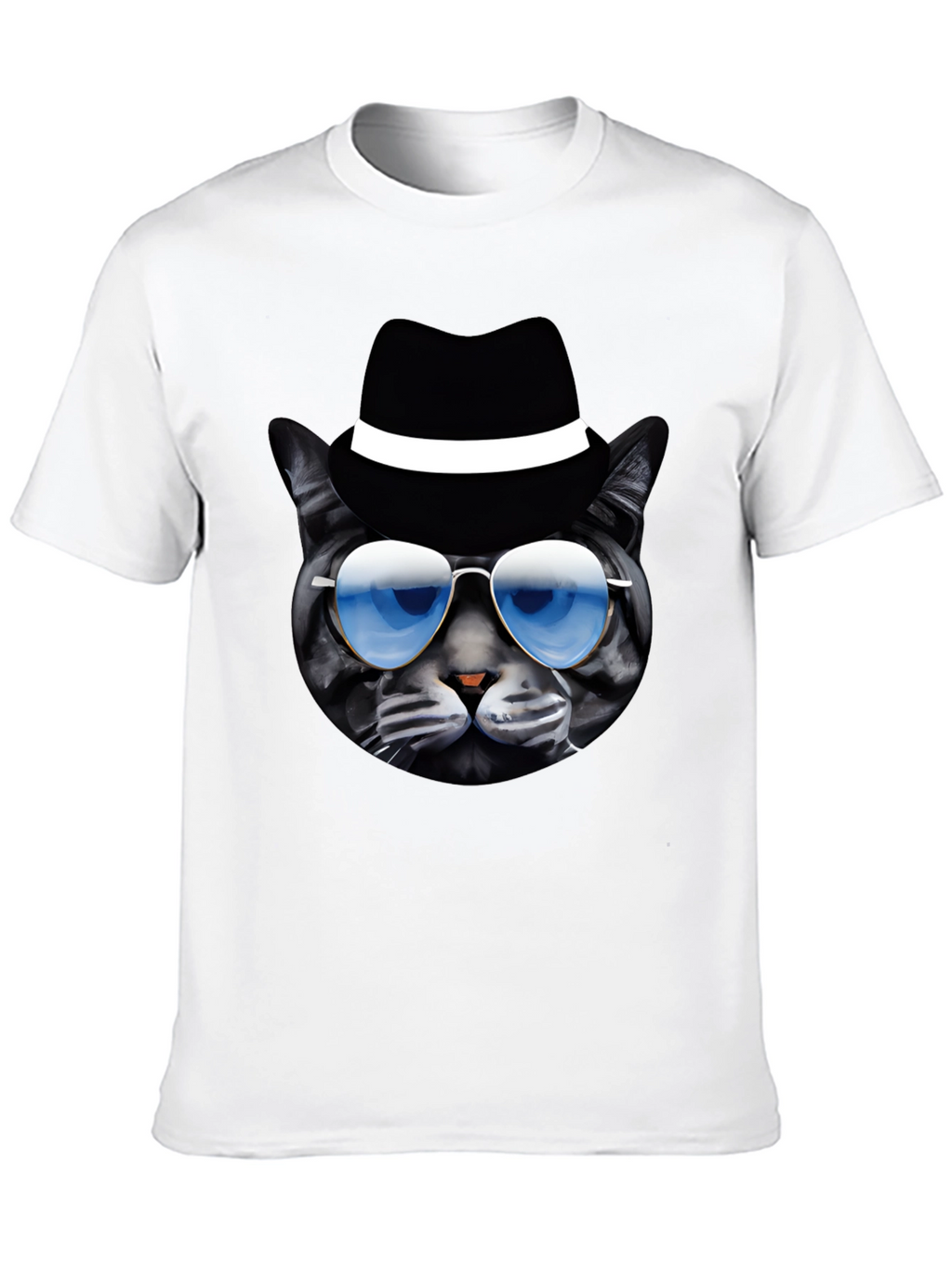 Cool Cat T-Shirt: Shades & Fedora