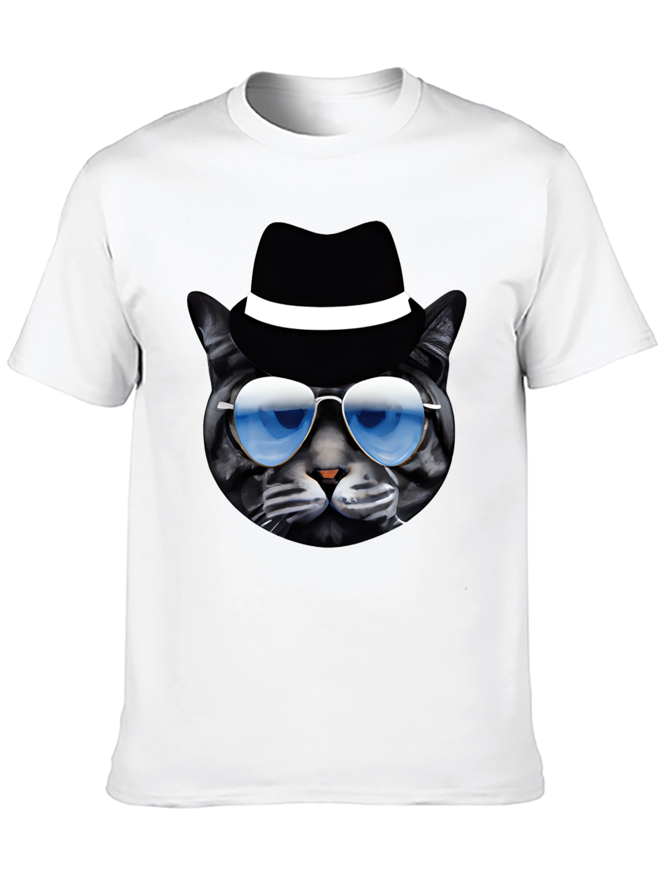 Cool Cat T-Shirt: Shades & Fedora