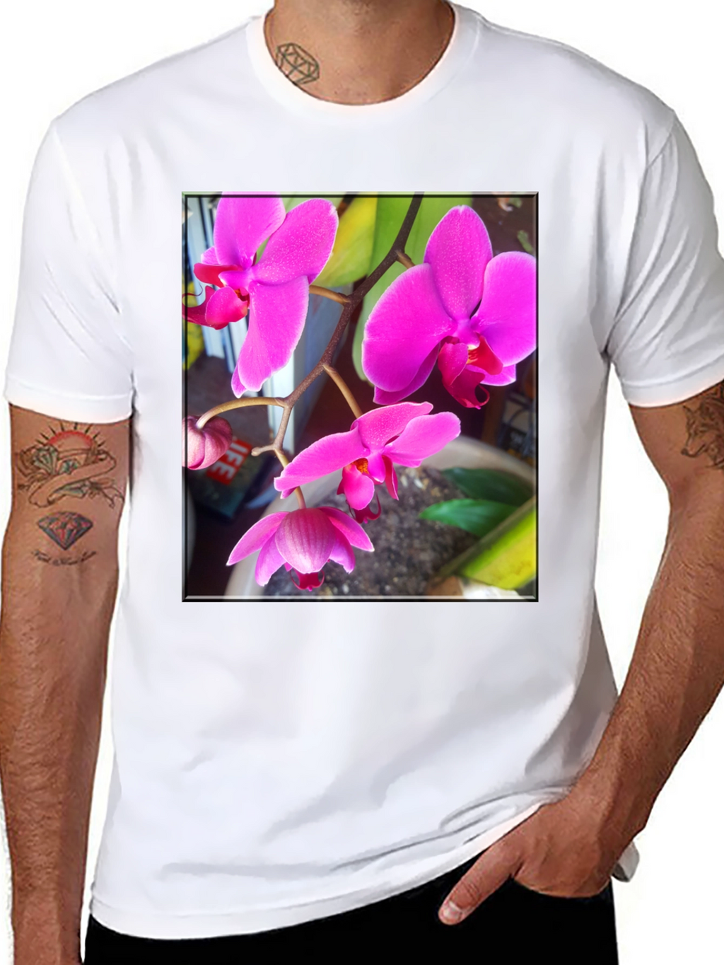 Orchid Flower Graphic T-Shirt