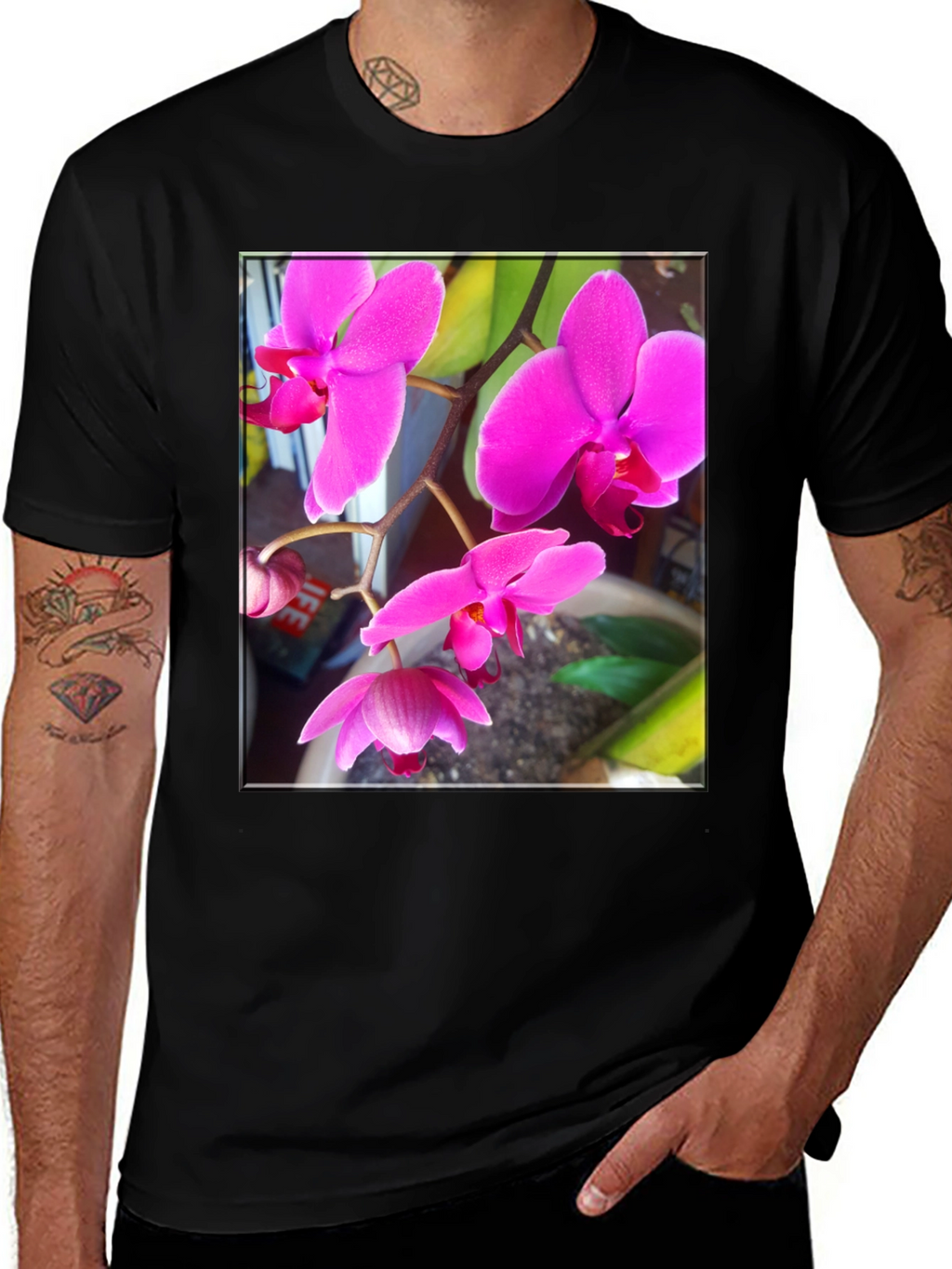 Orchid Flower Graphic T-Shirt