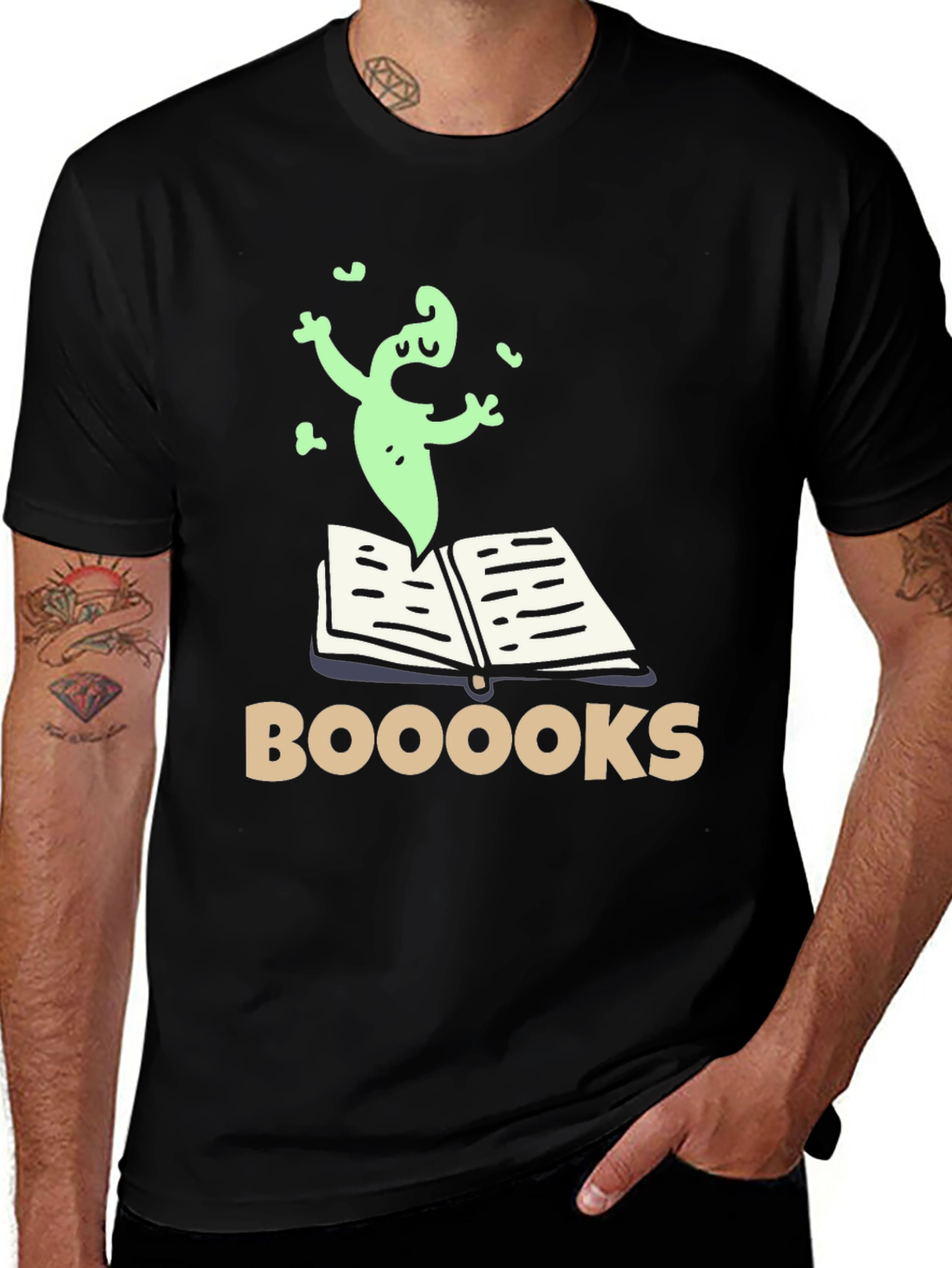 Booooks! Funny Ghost Reading T-Shirt