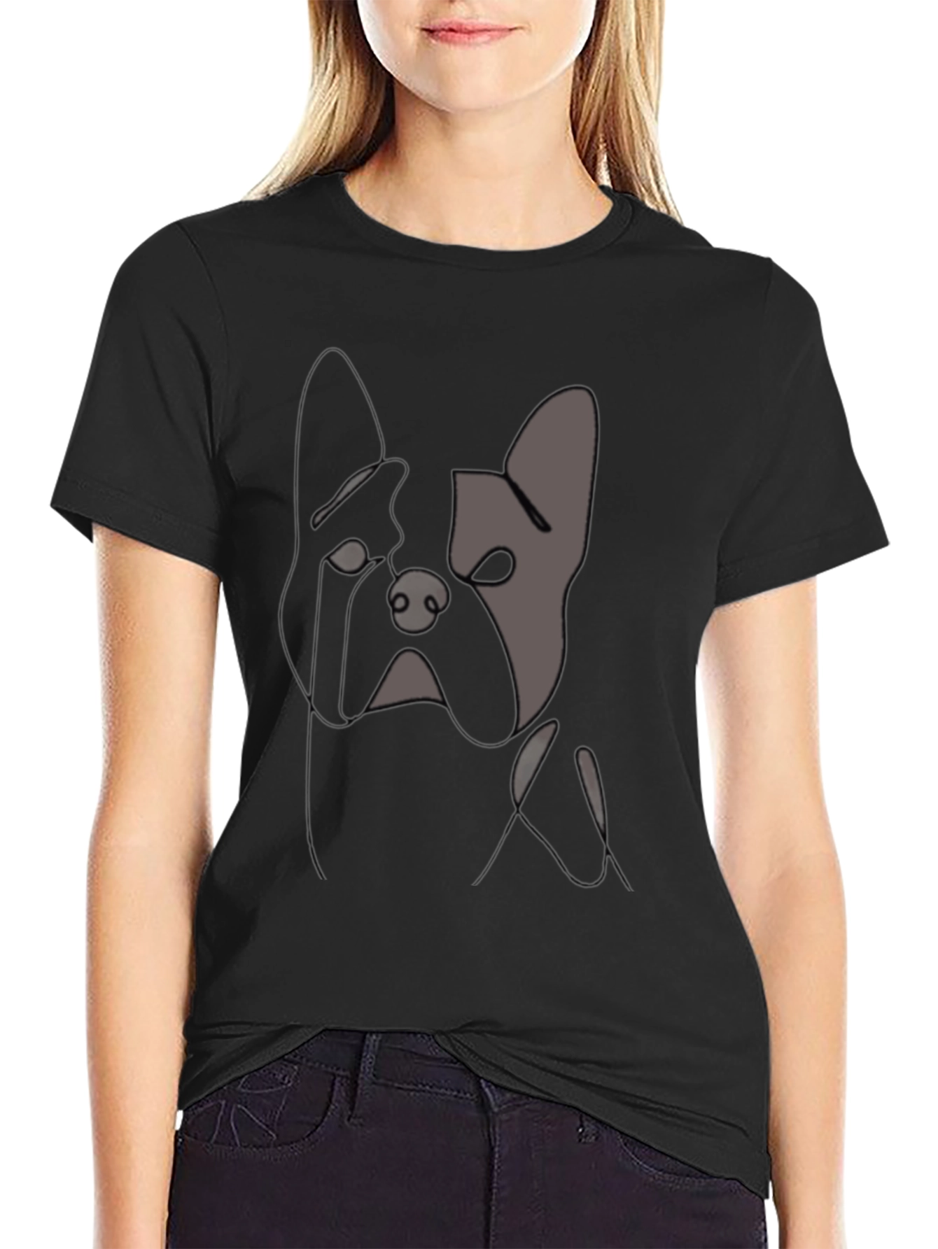 Minimalist Dog T-Shirt - Stylish Canine Graphic Tee