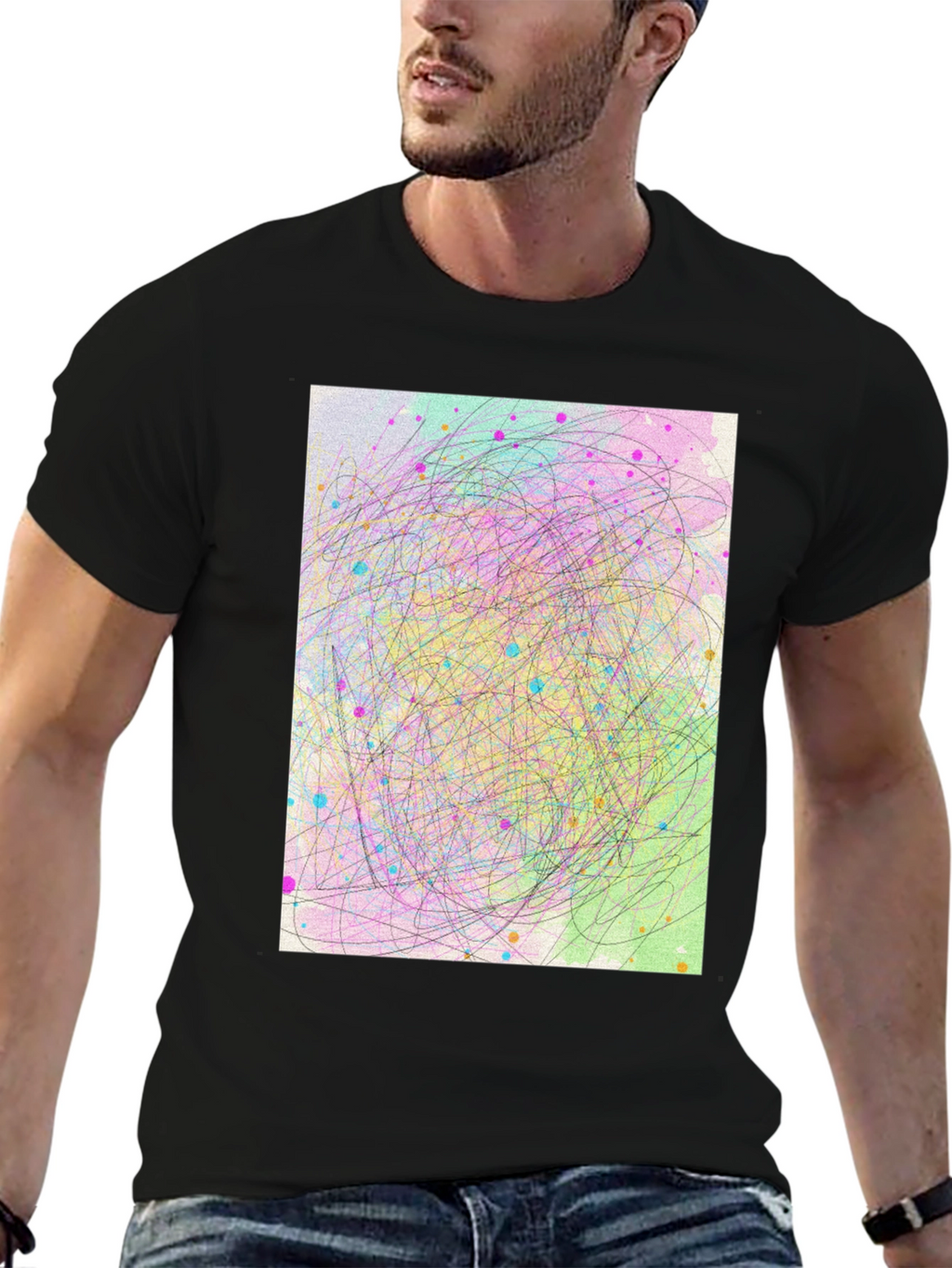 Abstract Scribble Art T-Shirt - Soft Cotton Tee