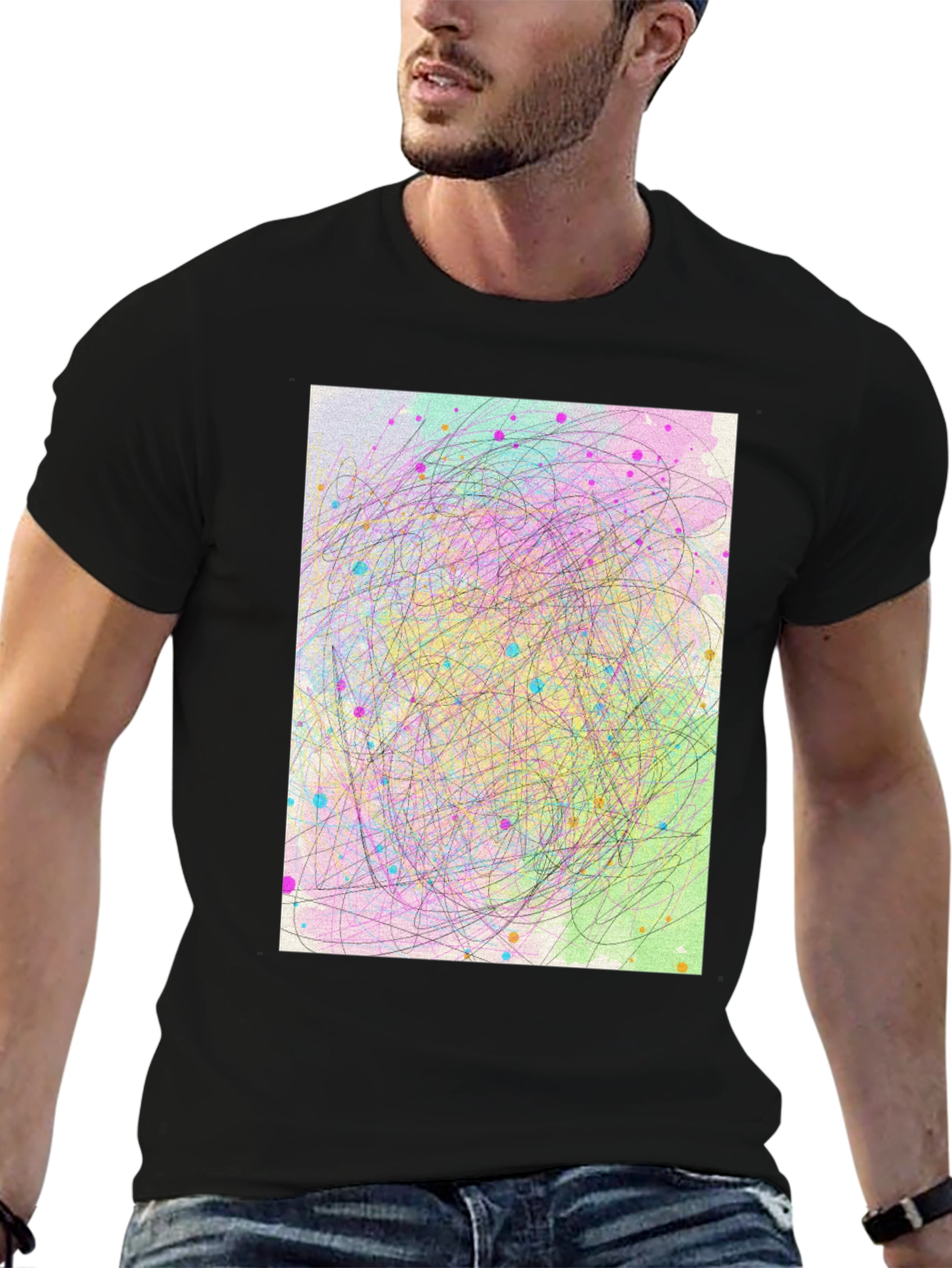Abstract Scribble Art T-Shirt - Soft Cotton Tee