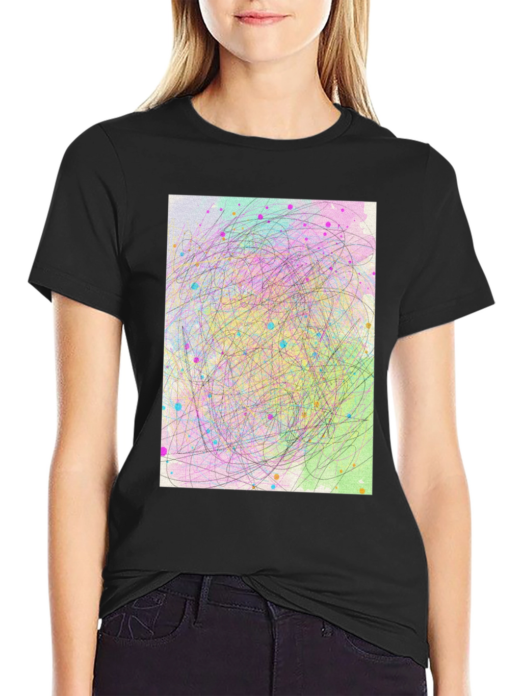 Abstract Scribble Art T-Shirt - Soft Cotton Tee