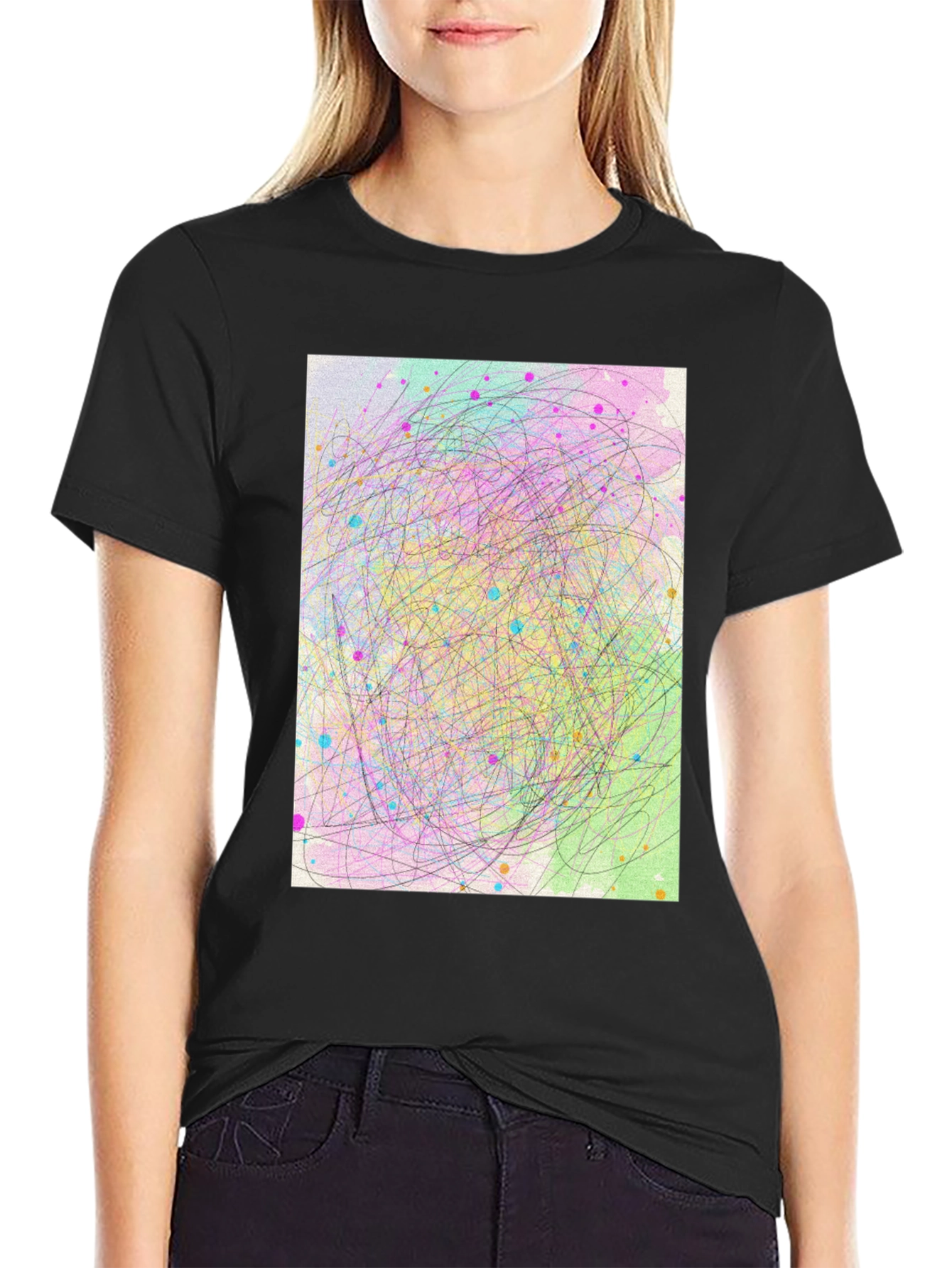 Abstract Scribble Art T-Shirt - Soft Cotton Tee