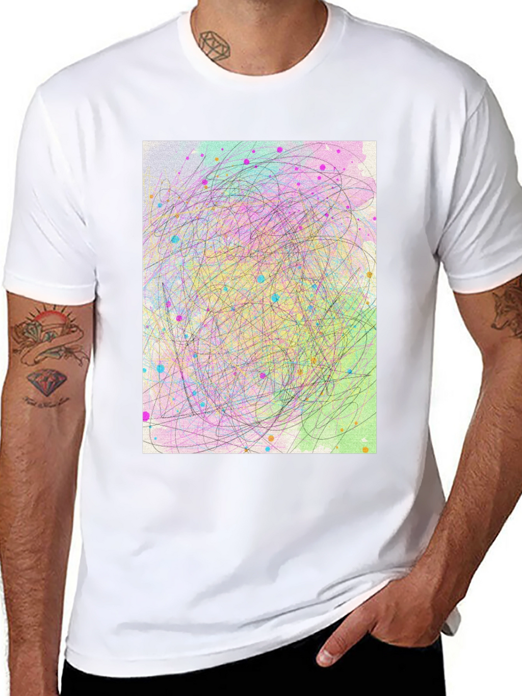Abstract Scribble Art T-Shirt - Soft Cotton Tee