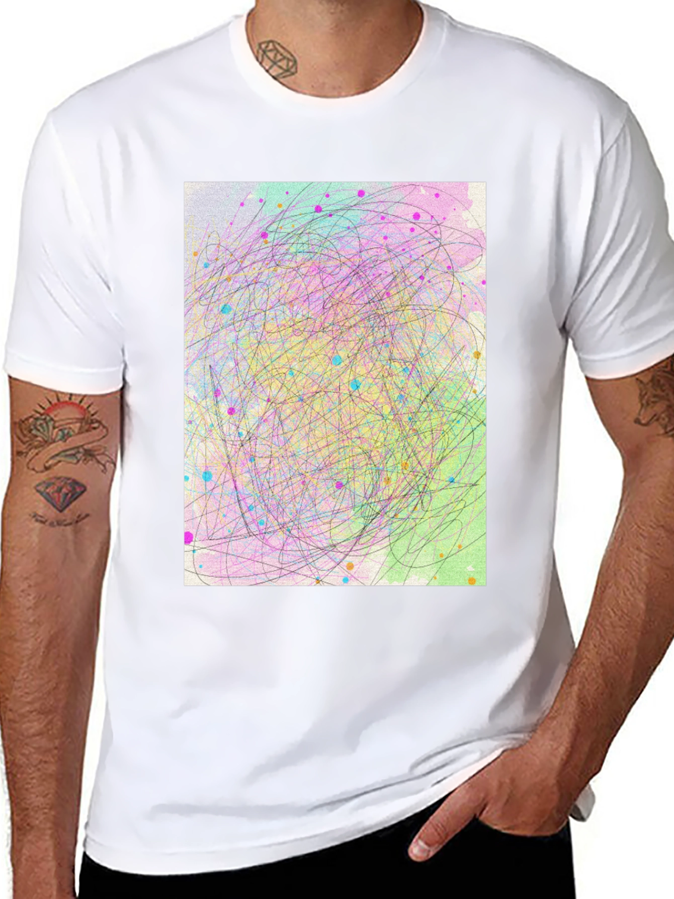 Abstract Scribble Art T-Shirt - Soft Cotton Tee