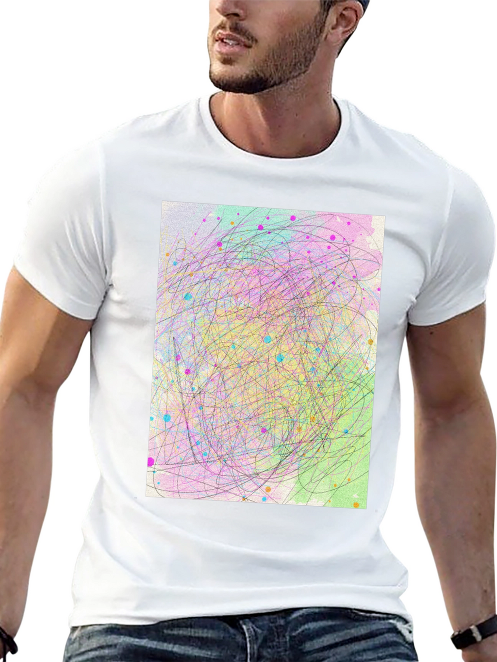 Abstract Scribble Art T-Shirt - Soft Cotton Tee