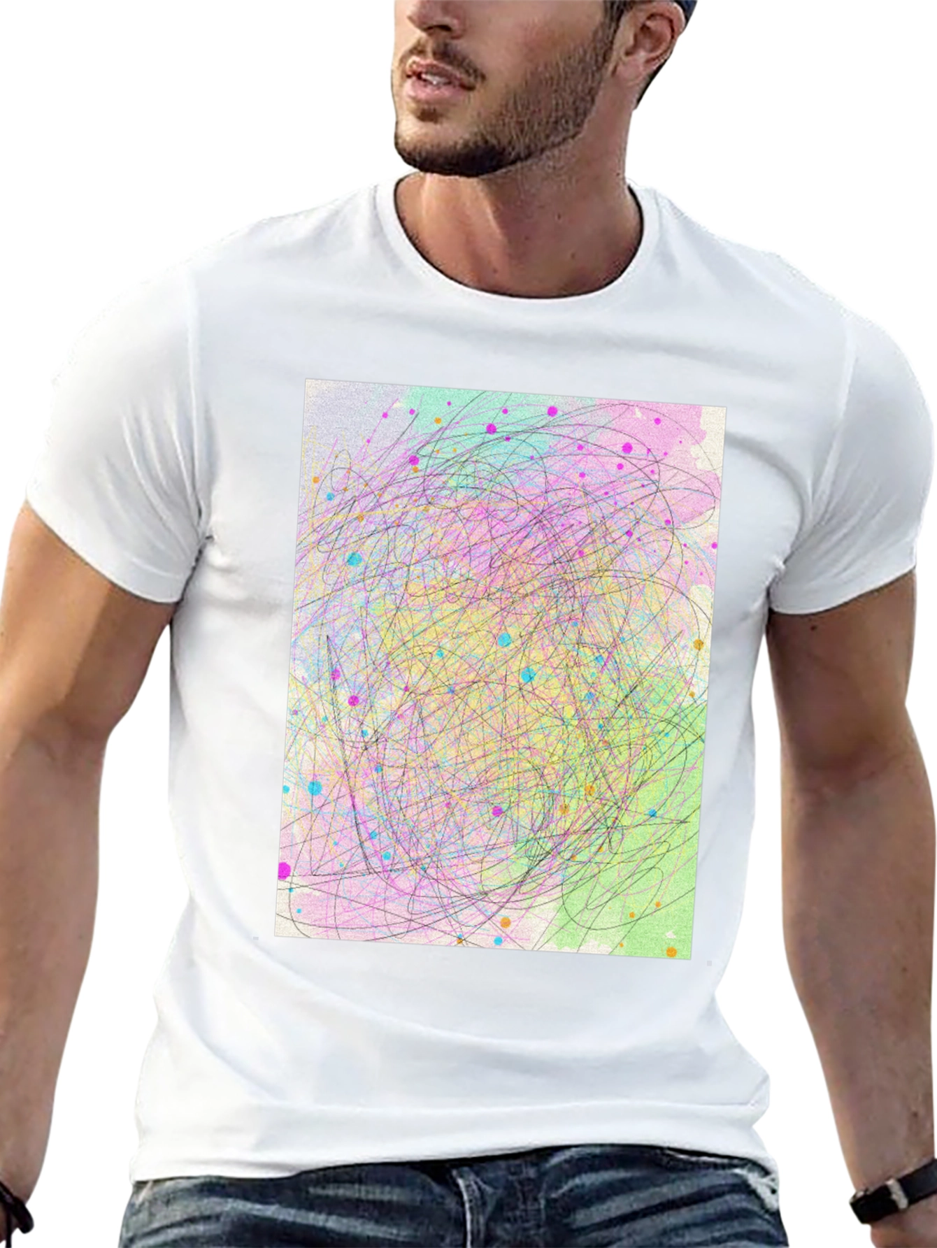 Abstract Scribble Art T-Shirt - Soft Cotton Tee
