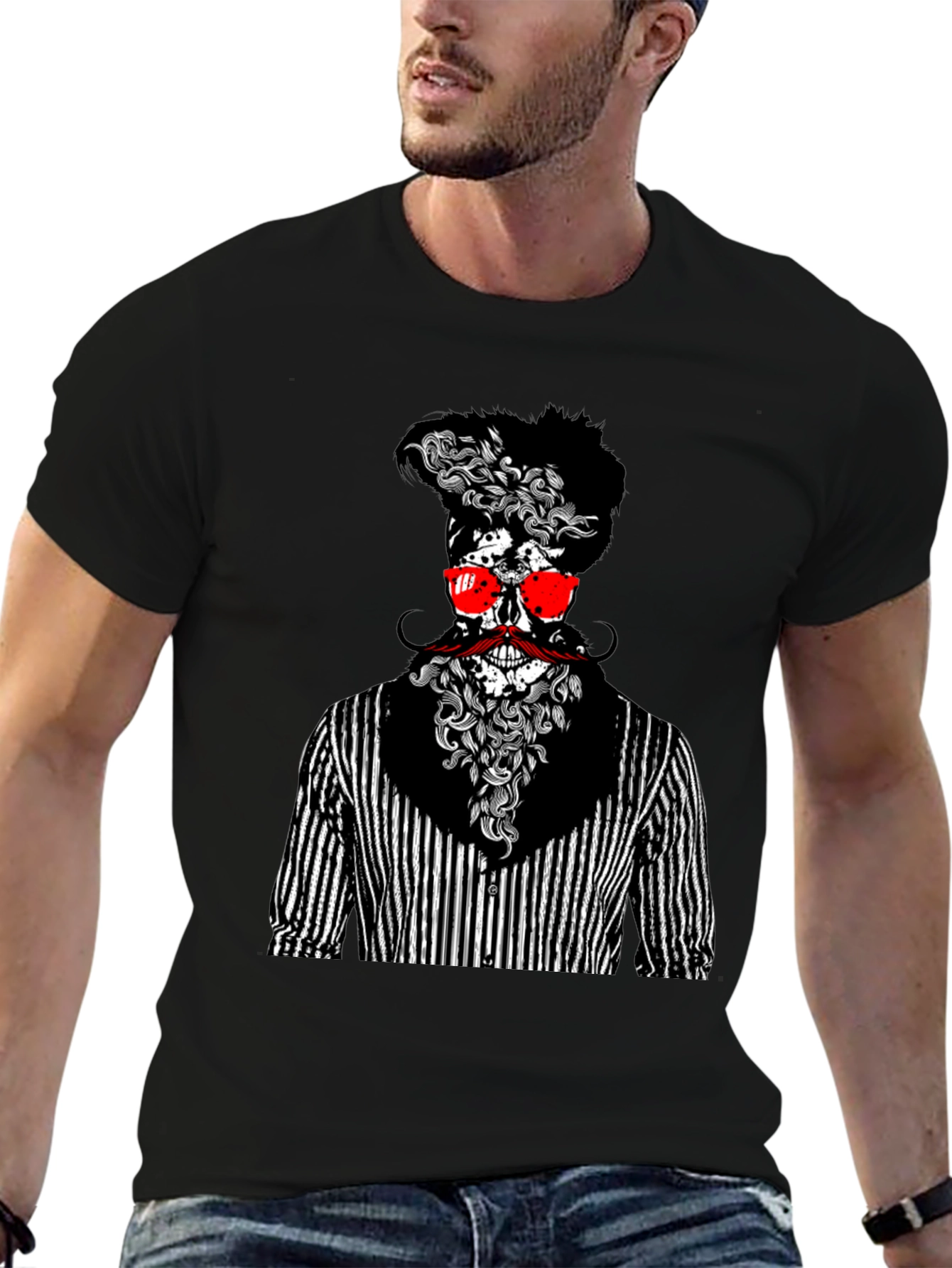 Skull Gentleman Graphic Tee - Unique Style