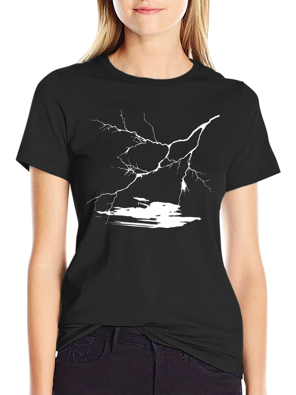 Lightning Strike Graphic Black T-Shirt