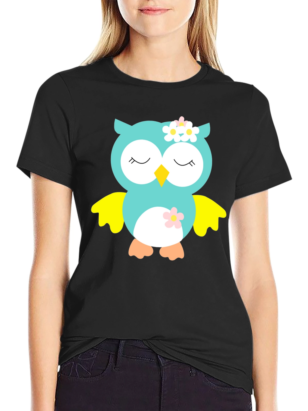 Owl Graphic Tee - Cute Cartoon Animal T-Shirt