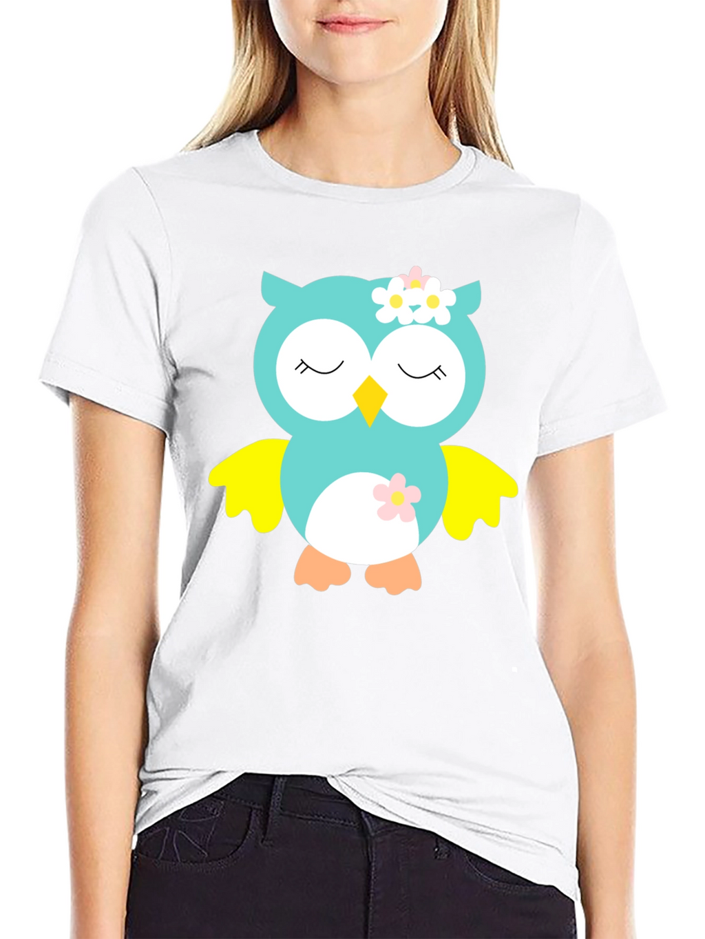 Owl Graphic Tee - Cute Cartoon Animal T-Shirt