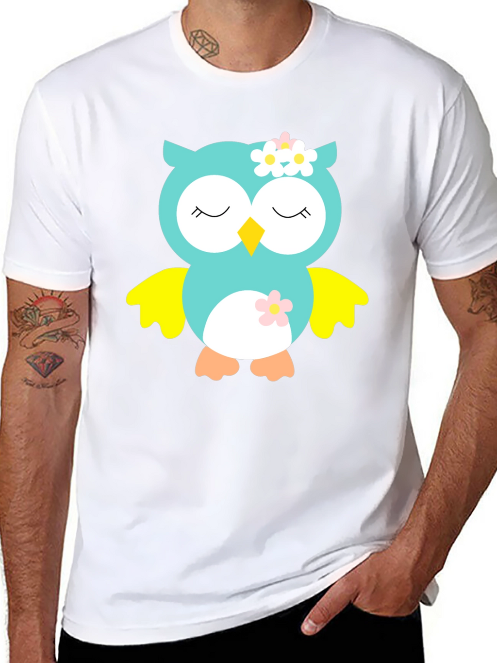 Owl Graphic Tee - Cute Cartoon Animal T-Shirt