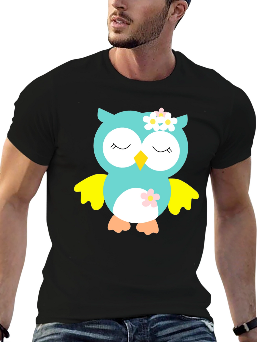 Owl Graphic Tee - Cute Cartoon Animal T-Shirt