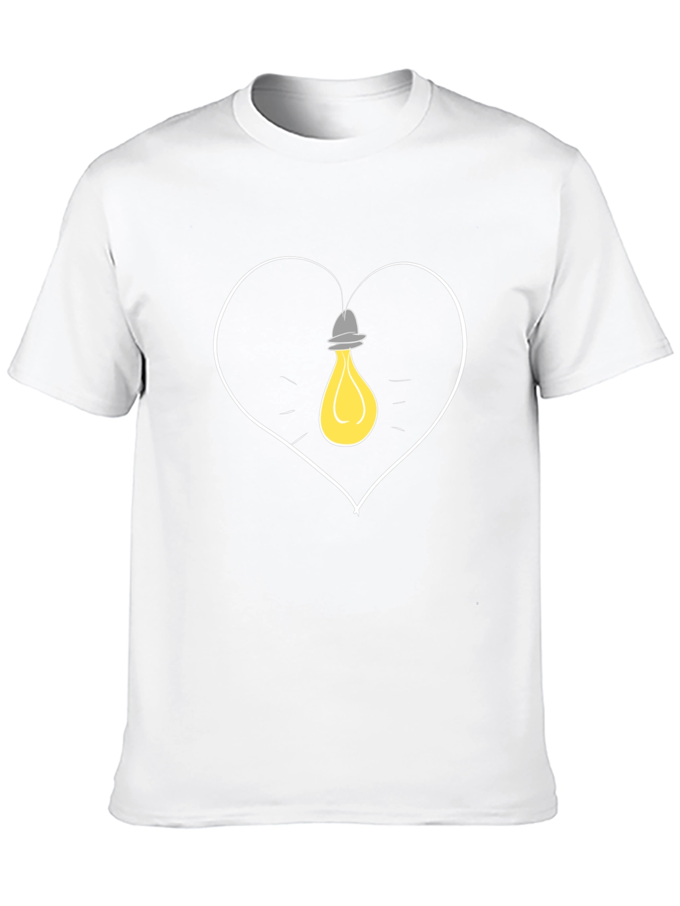 Heart Lightbulb Graphic Tee - Black