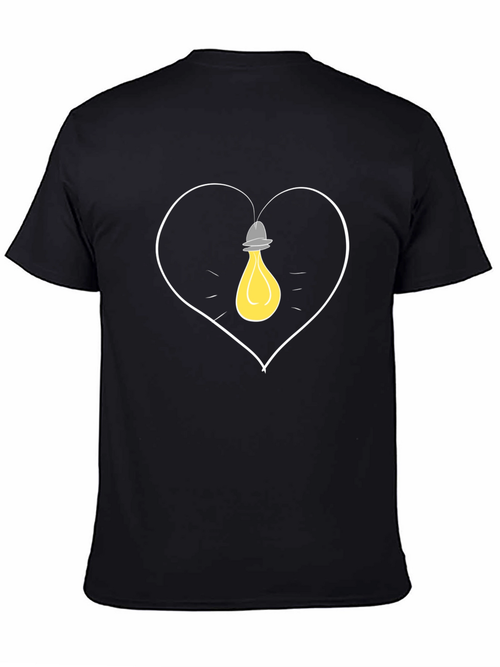 Heart Lightbulb Graphic Tee - Black