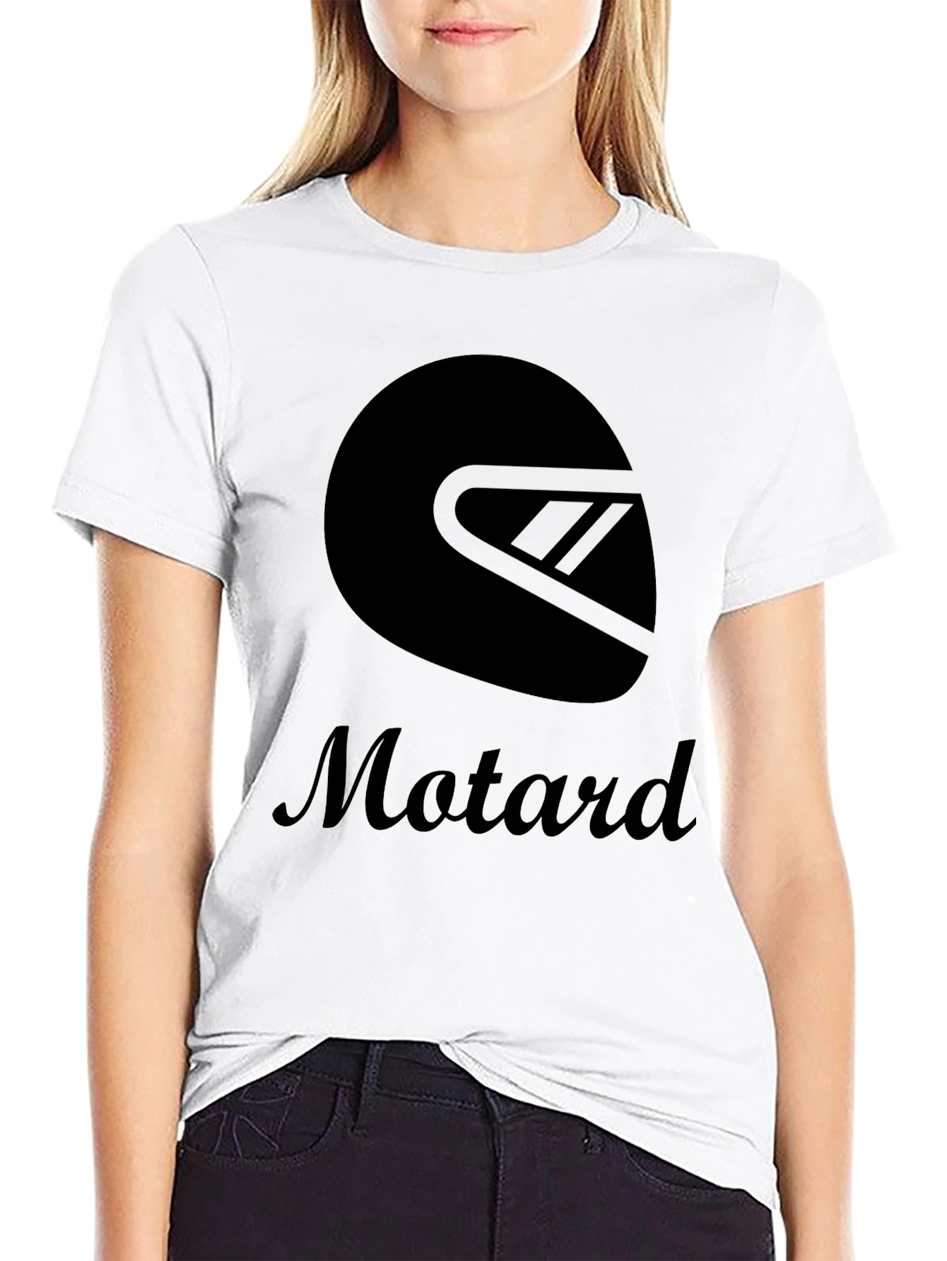 Motard Helmet Graphic T-Shirt - Black