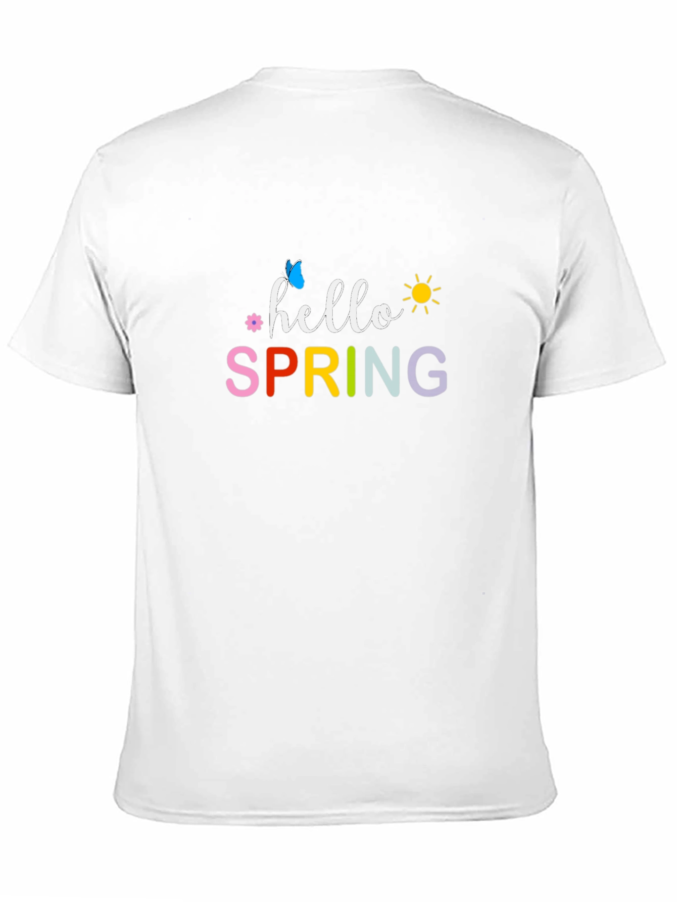 Hello Spring Black Graphic T-Shirt