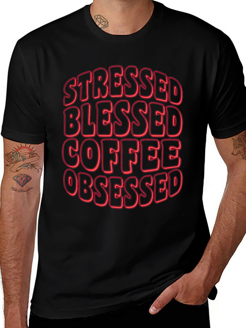 Stressed Blessed Coffee Obsessed T-Shirt