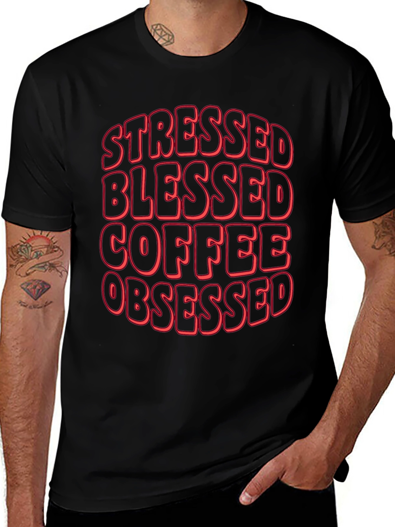 Stressed Blessed Coffee Obsessed T-Shirt